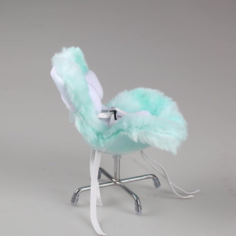 Walant Doll Car Seat Compatible with Labubu, Chair for 10-17cm Dolls - Adjustable Safety Strap, Air Vent Clip & Desktop Stand, Soft Cushion, Cute Car Ornament Gift for Collectors & Fans (Mint Green Ombre) - Image 5